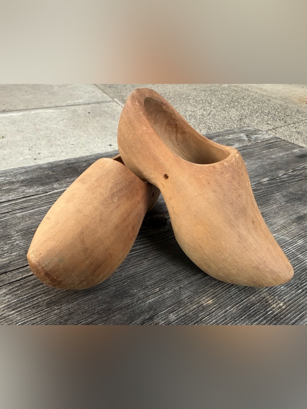 Hand-carved Vintage Wooden Clogs